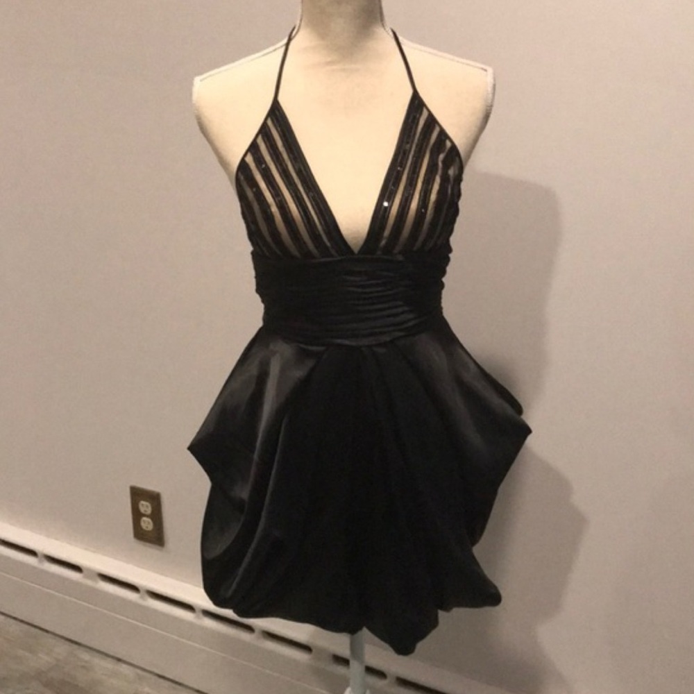 Black Label Black Cut Out Backless Mini Dress